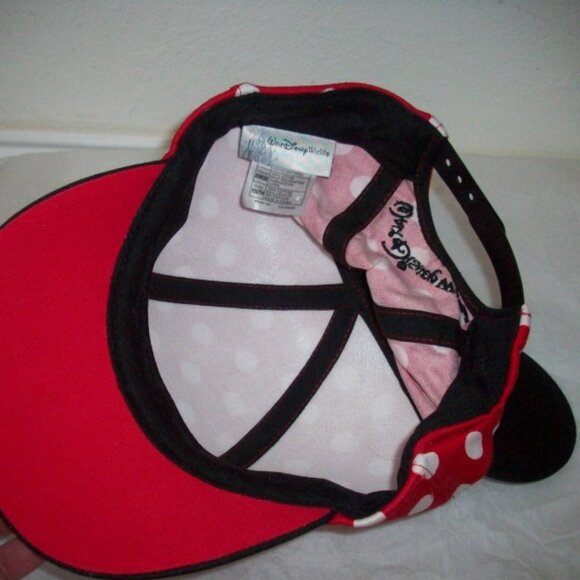 Disney Minnie Mouse Red Polka Dot Bow Hat - Picture 4 of 6